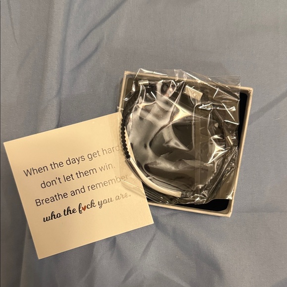 Jewelry - Black and Silver Bracelet with Inspirational Card